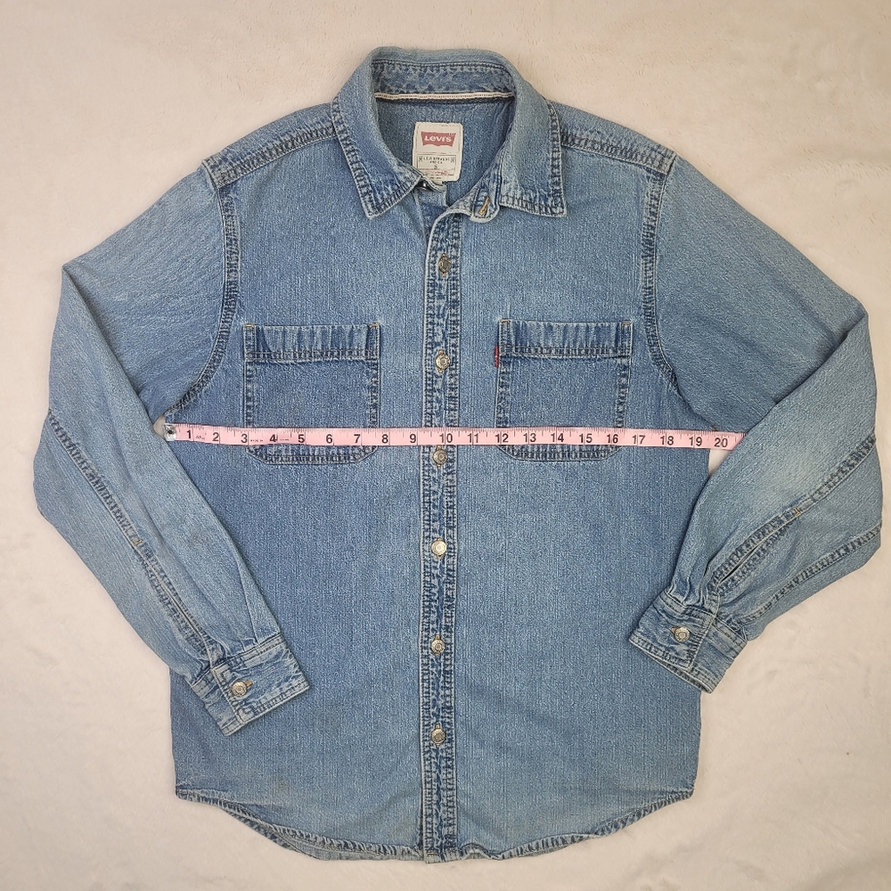 LEVI'S men's classic fit denim long sleve small - Picture 2 of 8